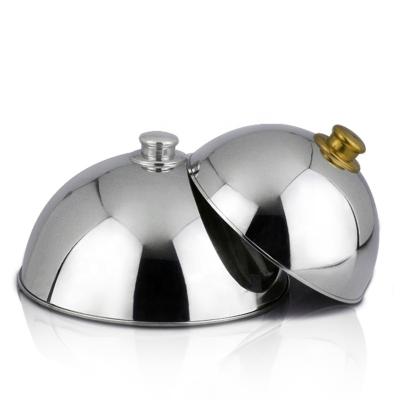 China Butter Cloche Dish Tray Serving Sustainable Dining Dish Cover Stainless Steel Cheesecake Dome Cover for sale