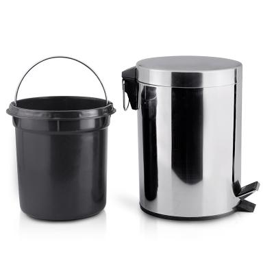 China Sustainable 201 Stainless Steel Waste Bin Pedal Barrel Bucket for sale