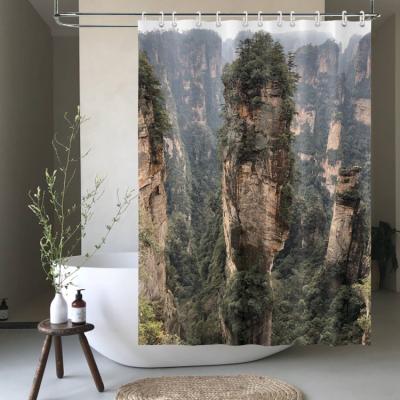 China Sustainable modern bathroom shower curtain 3d bathroom curtains polyester material waterproof dector home for sale