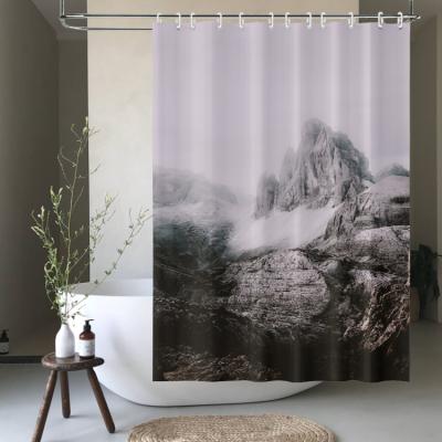 China Amazon Best Seller Sustainable Custom Logo Shower Curtain With Portable Packing 180x180cm for sale