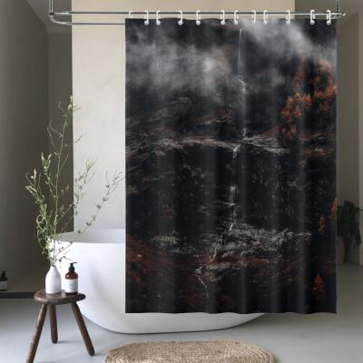 China Viable Design Custom Bathroom Waterproof Shower Curtain Cheap Printing Factory For Hotel And Home Bathroom 180x180cm for sale