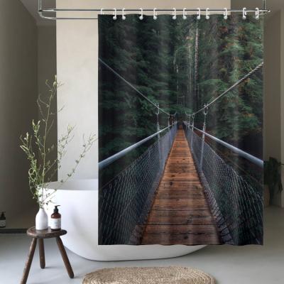 China Wholesale Sustainable Comfortable Bath Polyester Waterproof Bathroom Shower Curtain 180x180cm for sale