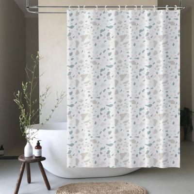 China Vintage Sustainable Cool Marble Broken Flowers 3d Digital Printed Shower Curtain For Bath Decor for sale