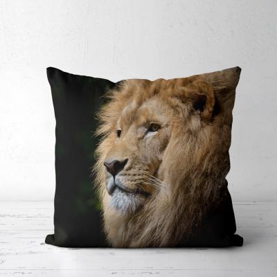 China Anti-Static Custom Many Patterns Animals Luxury Lion Printing Pillow Cushion Cover for sale