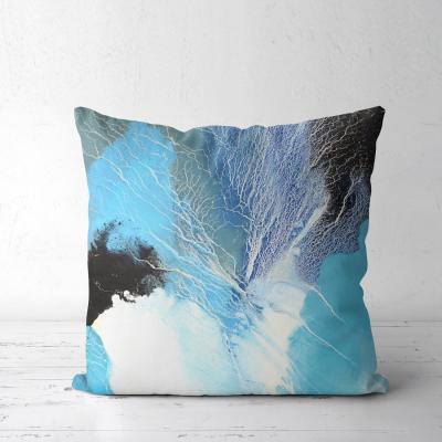 China Anti-static Modern Digital New Design Blue Abstract Home Office Decoration Cushion Covers for sale