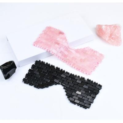 China New Fashion Natural Crystal Rose Quartz Facial Stone Jade Eye Mask Anti-Aging Sleep Massage Function for sale