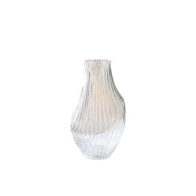 China Contemporary CURRENT Abstract Vertical Stripes Artificial Flower Vase For Home Decor for sale