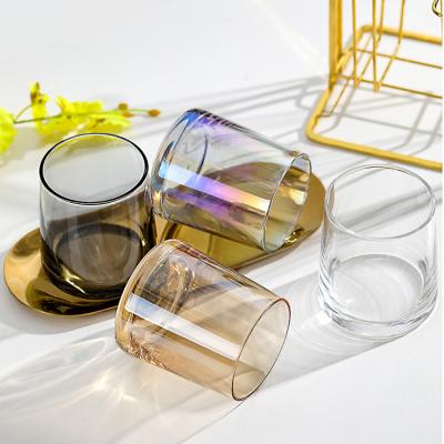 China Modern CURRENT Colorful Clear Whiskey Cup Crystal Glass Wine Tumbler for sale