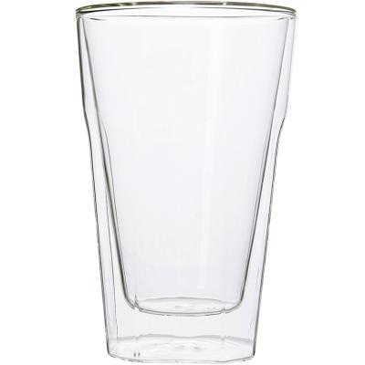 China Juice Cup Borosilicate Glass Coffee Mug Double Wall Stocked Glass Beer Glass for sale