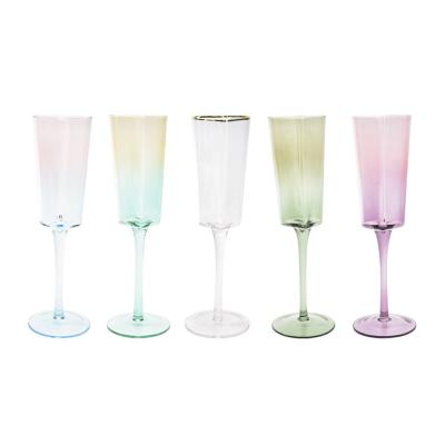 China Classic/postmodern wholesale new colorful creative heart shape glass goblet champagne cup for home wedding decor for sale