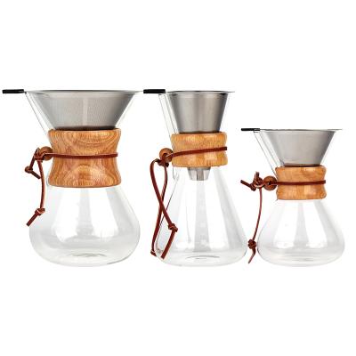 China Minimalist Borosilicate Pyrex Chest Maker Glass Coffee Maker Set for sale