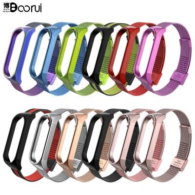 China Metal Strap For xiaomi MI Band 3456 BOORUI Universal Metal MI Band 6 Strap Millan Colorful Belt For Xiaomi MI Band 3 4 5 6 Band Replacements for sale