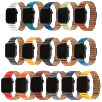 China BOORUI Luxury Leather For Apple Watch Bands Magnetic Refeed Luxury Strap For iwatch 654 40 42mm for sale