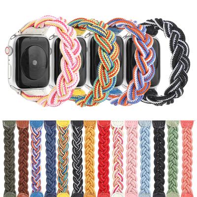 China BOORUI Elastic Rubber Bands For Apple Watch Braided Solo Loop For Girls Charm Women Strap Band For Apple Watch 2021 Series 6 SE for sale