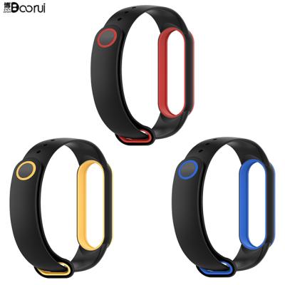 China BOORUI Leisure Hot Selling Silicone Strap For Xiaomi MI Band 5 4 3 Dual Color Replacement Strap MI Band 6 Strap for sale