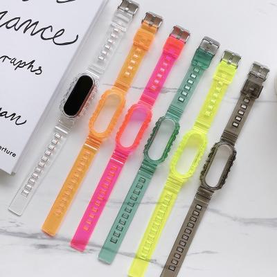 China Colorful MI Band 4 MI Band 3/4/5 Strap Pink MI Band 5 Straps Replacement Strap BOORUI Material New MI TPU for sale