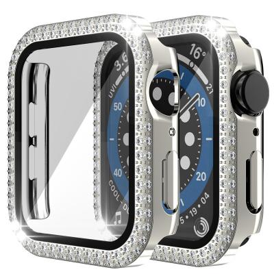 China With Bling Tempered Glass Screen Protector BOORUI Watch Protector Case For I Watch Case Cover Gold For Apple Watch Series 6 44mm Case for sale