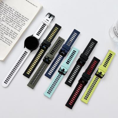 China Fashionable Simple Wholesale Silicone Watch Band Double Color BOORUI Soft Strap Watch Belt For Samsung Watch 4 for sale