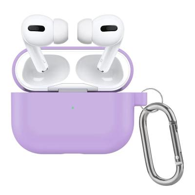 China 2022 Business Slim Silicon Case For Airpods Pro 2 Full Protector Case For New Airpods Pro With Metal Carabiner for sale