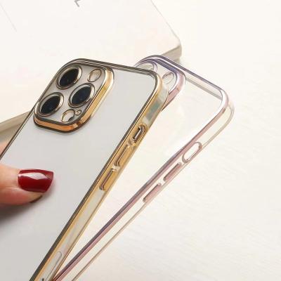 China Luxury Tpu Shockproof Ultra Thin Transparent Soft Cell Phone Case With Camera Protection For Iphone 14 pro 14 plus 14 pro max for sale