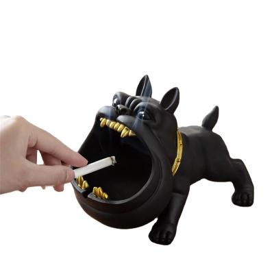 China Eco-friendly Animal Ashtrays Smoking Custom Ceramic Ashtray Opens Cartoon Dog Resin Ashtray For Men's Gift for sale