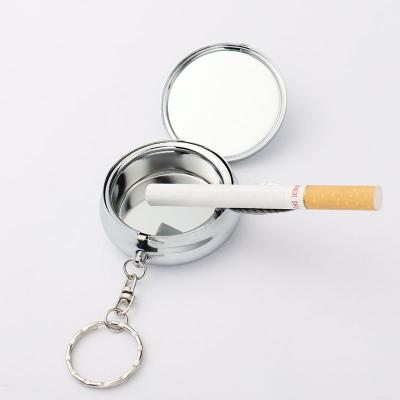 China 2022 New Arrival Sublimation Dresser Custom Printing Metal Portable Ashtray Key Chain With Stand for sale