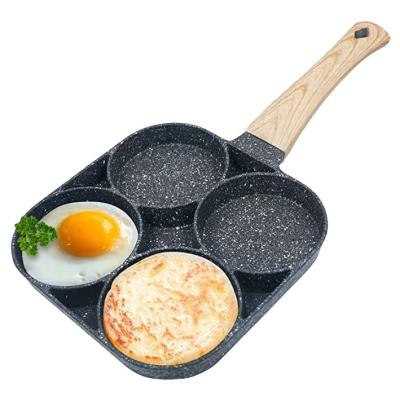 China Hot Selling Minimalist Four-hole Frying Non-stick Steak Pan Cooking Egg Ham Omelet Pan Egg Pot Thickened Pancake Pots Saute Pans for sale