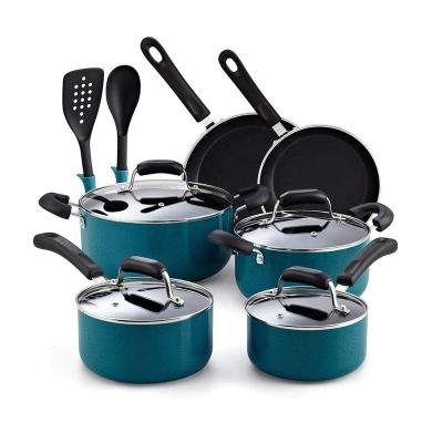 China Bestselling 12pcs 20cm 24cm 28cm Viable Pots and Pans Nonstick Pot Pan Aluminum Non Stick Granite Soup and Stock Pots Cookware Sets for sale