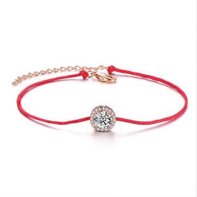 China FASHIONABLE Simple Red Zircon Women's Handmade Bracelet String Bracelet for sale