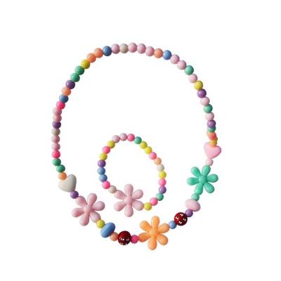 China Colorful Beads Cute Colorful Necklace Cartoon Necklaces Jewelry For Children Kids Toy Bracelet for sale