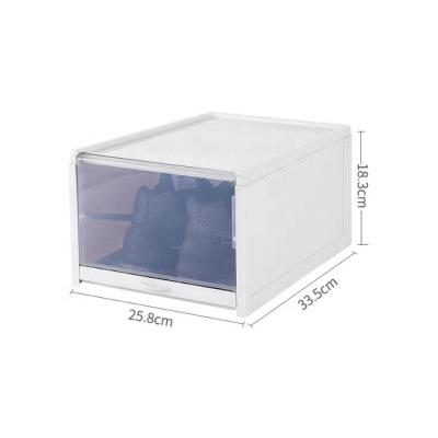 China dy195 Promotional Plastic Drawer Push Pull Design Shoe Box Folding Clear Storage For Sneaker for sale