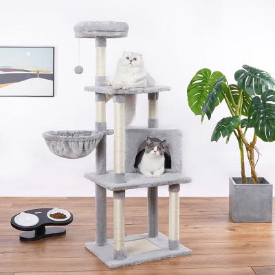 China Sustainable Luxury Pet Products Lining Sisal Posts Cat Tower Wood Nordik Cat Tree for sale