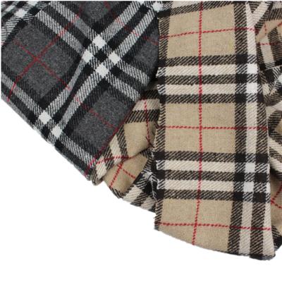 China Double faced oversized plaid twill wool blend fleece fabric for winter shirts, coats and jackets for sale