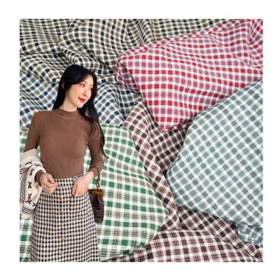 China Japanese and Korean women's dress autumn and winter spot Japanese and Korean women's double faced plaid workwear uniform fabric TR fabric suit for sale