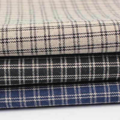 China Wholesale Breathable 45% Spot 45% Polyester 20% Linen Blended Plaid for sale