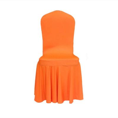 China Sun Reusable Detachable Washable Detachable Skirt Solid Color Spandex Solid Color Decoration Wedding Hotel Elastic Seat Cover for sale