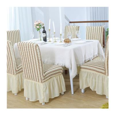 China European Style Jacquard Chair Cover Elastic Full Pack Two Color Cotton Seersucker Household Dining Chair Cover Manufacturer Stain Wholesale for sale