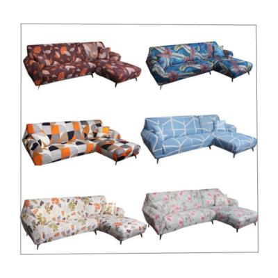 China Factory wholesale reusable polyester spandex sofa cover printing universal high elastic cushion cover dust cover for sale