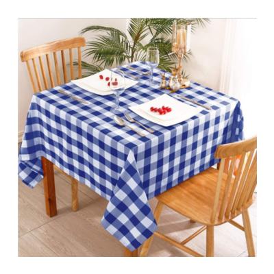 China Rectangular free factory waterproof polyester direct sales of oil proof lattice wash household tablecloth waterproof and tea tablecloth for sale