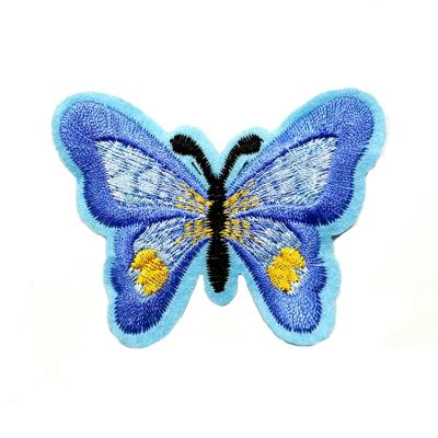 China custom patch fabric embroidery bag custom sublimation heat transfer dye butterfly bee flower 3D patch for sale