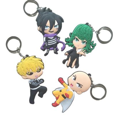 China Free Postage Cute Cartoon Saitama Key Chains Cosplay PVC PVC Pendant Key Chain ONE PUNCH-MAN for sale