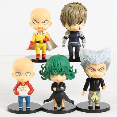 China Postage 5pcs/set One Punch Man Saitama Genos Tatsumaki Garou PVC Action Figures Toy Cute Cartoon Toy Free 10cm Cartoon Toys Dolls for sale