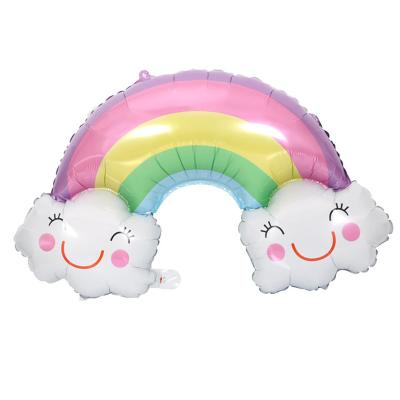 China White Fashion 30inch Rainbow Cloud Foil Balloon Birthday Holiday Theme Helium Balloon Kid Toy for sale