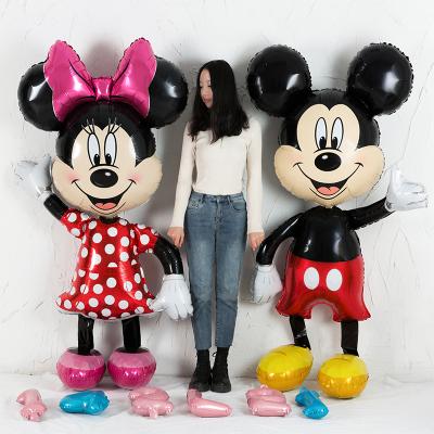 China Fashion 112cm Giant Mickey Minnie Mouse Balloon Cartoon Foil Birthday Party Balloons Decorations Free Shipping for sale