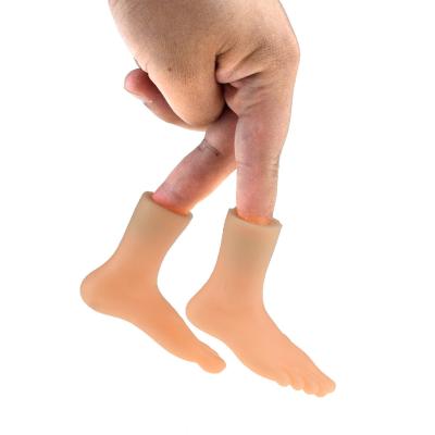 China Free Shipping Funny 2pcs Halloween Finger Finger Puppet Toy Feet Fingers Child Novelty Toys Funny Silicone for sale