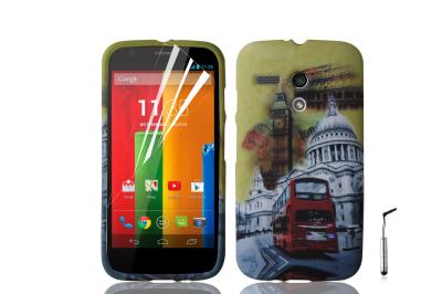 Chine Caisse molle imprimée de gel du dispositif de couverture TPU d'autobus de Londres pour Motorola Moto G à vendre