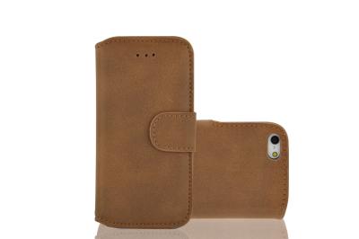 China Suede Matte Protective Cell Phone Wallet Cases For Apple IPhone5 / 5S for sale