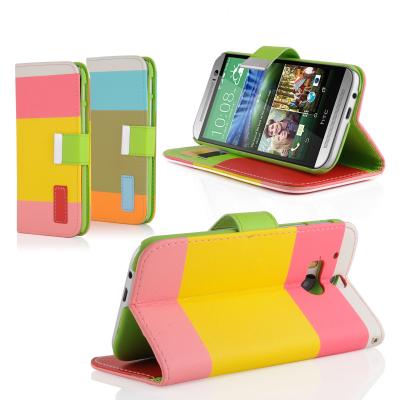 China Multi Color PU + PC Cell Phone Wallet Cases , HTC M8 Phone Cover for sale