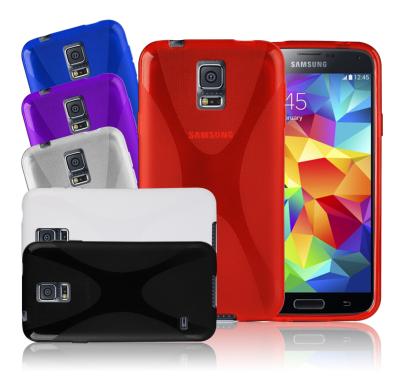 Chine X ligne caisse transparente rouge de téléphone portable de TPU pour la galaxie S5 I9600 de Samsung à vendre