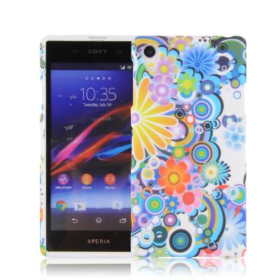 China Weicher TPU Handy-Fall des leichten Blumenblumen-Druck-, hintere Abdeckung Gel-Sonys Xperia Z1 zu verkaufen